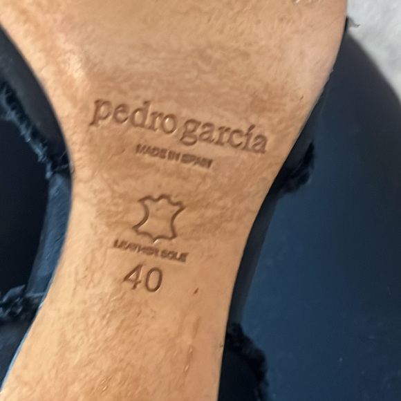 Pedro Garcia Black High Heel with Raw Edges & Jewel Trim - Picture 10 of 10